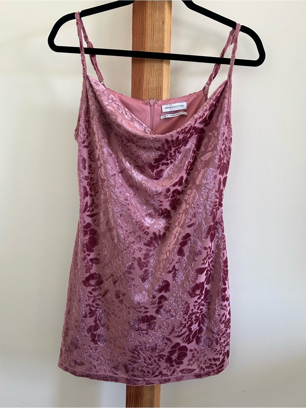 Urban Outfitters Mauve Pink Velvet Floral Slip